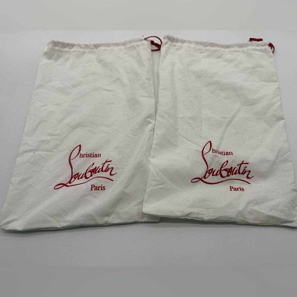 Christian Louboutin White Bag with Red Logo Set of two